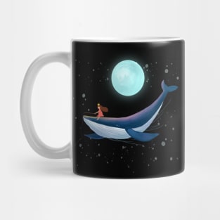 Fishing With Whale drak Design animal cute art Mug